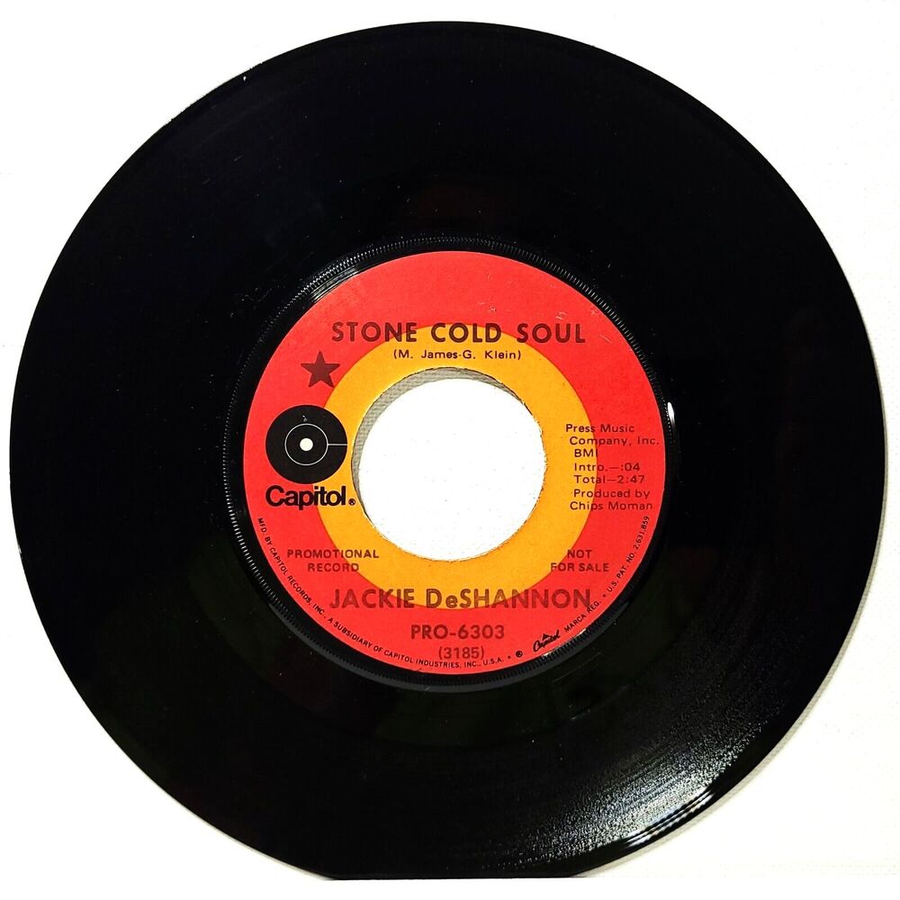Jackie DeShannon ‎Promo 45 Stone Cold Soul (Stereo) / Mono on Capitol VG+ Soul